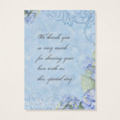 ブルーアジサイ – 結婚式の引き出物ギフトラベル (裏面)