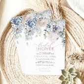 ブルーアジサイ&赤面バラブライダルシャワー 招待状