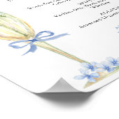 ブルーアジサイ、金ゴールドグラスバーメニュー ポスター (角)