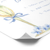 ブルーアジサイ、金ゴールドミモサバーシャワー ポスター (角)