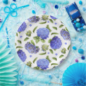 ブルーアジサイAll Over植物学デザイン ペーパープレート (パーティー)