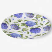 ブルーアジサイAll Over植物学デザイン ペーパープレート (アングル)