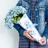 ブルーアジサイinシノワズリーポット ラッピングペーパーシート