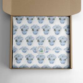 ブルーアジサイinシノワズリーポット 薄葉紙