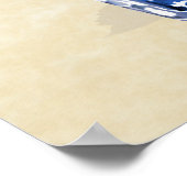 ブルーアジサイinブルーポットオンパーチメント紙 ポスター (角)