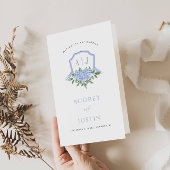 ブルーアジサクレスト紙冊子結婚式 プログラム チラシ