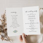 ブルーアジサクレスト紙冊子結婚式 プログラム チラシ