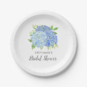ブルーアジダゲアブーケフローラブライダルシャワー ペーパープレート (正面)