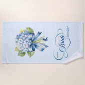 ブルーアジダゲアブーケブライトブライドのバチェロレッテ ビーチタオル (正面)