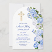 ブルーアジダニアアーチファーストコミュニオン 招待状 (正面)