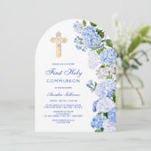 ブルーアジダニアアーチファーストコミュニオン 招待状 (スタンド正面)