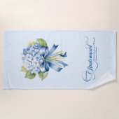 ブルーアジドレアブーケブライデスメイドバチェロレッテ ビーチタオル (正面)