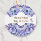 ブルーアジランゲアエレガントウェディングフローラメッセージカード フェイバータグ (裏面)