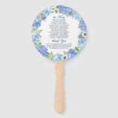 ブルーアジランゲアグリーンリーフローラ結婚式 プログラム ハンドファン (裏面)