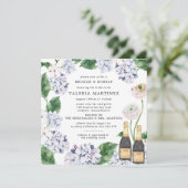 ブルーアジランゲアホワイトローズブライダルブランチバブリー 招待状 (スタンド正面)