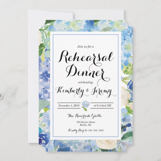 ブルーアジランゲアリハーサルディナー招待状カード 招待状 (正面)