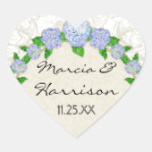 ブルーアジランゲアレースフローラエレガフォーマルントウェディング ハートシール (正面)