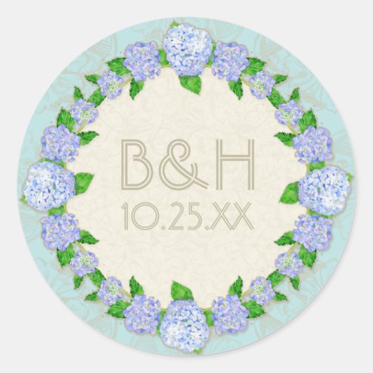 ブルーアジランゲアレースフローラエレガフォーマルントウェディング ラウンドシール (正面)