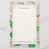 ブルーアジランゲアレースフローラエレガフォーマルントウェディング 便箋 (正面)