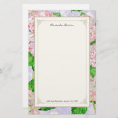 ブルーアジランゲアレースフローラエレガフォーマルントウェディング 便箋 (正面/裏面)