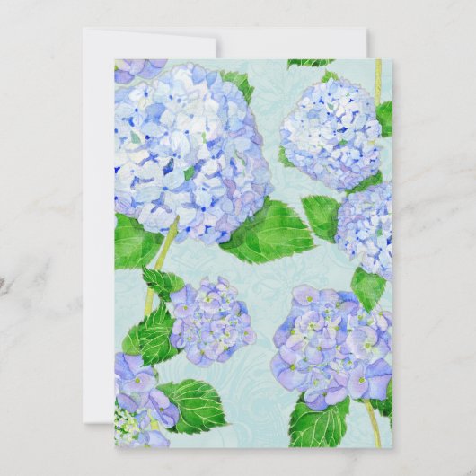 ブルーアジランゲアレースフローラエレガフォーマルントウェディング 招待状 (裏面)