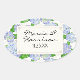 ブルーアジランゲアレースフローラエレガフォーマルントウェディング 楕円形シール
