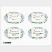 ブルーアジランゲアレースフローラエレガフォーマルントウェディング 楕円形シール (シート)