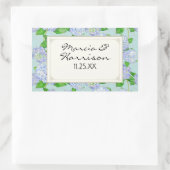 ブルーアジランゲアレースフローラエレガフォーマルントウェディング 長方形シール (バッグ)