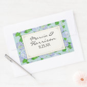 ブルーアジランゲアレースフローラエレガフォーマルントウェディング 長方形シール (封筒)