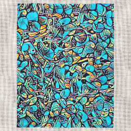 ブルーアジランジアアーバンアートフリースブランケット フリースブランケット