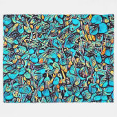 ブルーアジランジアアーバンアートフリースブランケット フリースブランケット (正面(横))