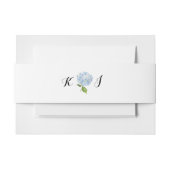 ブルーアジランジアイニシャルウェディン招待状用帯 招待状ベリーバンド (正面例)