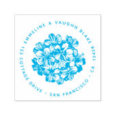 ブルーアジランジェアブロッサム差出人住所植物学 セルフインキングスタンプ (デザイン)