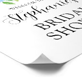 ブルーアジランジェアボタニカルブライダルシャワーウェルカム ポスター (角)