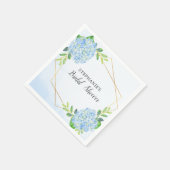 ブルーアジランジェオメトリフローラブライダルシャワー スタンダードカクテルナプキン (角)