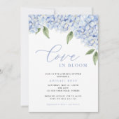 ブルーアジランジェラブイン開花ブライダルシャワー 招待状 (正面)