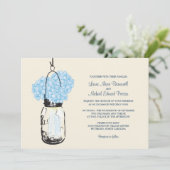 ブルーアジランジーアメイソンジャー結婚式招待状 招待状 (スタンド正面)