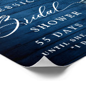 ブルーアジランタンウッドボホブライダルシャワー ポスター (角)