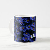 ブルーアスターの花柄  コーヒーマグカップ (正面左)