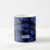 ブルーアスターの花柄  コーヒーマグカップ (中央)