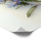 ブルーアスターフラワーアートプリントポスター ポスター (角)