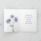 ブルーアスター9月誕生日誕生月花 カード (内部)