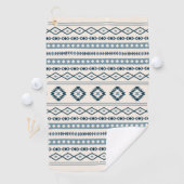 ブルーアステカスオンクリームミックスモチーフ柄 ゴルフタオル (インサイチュ)