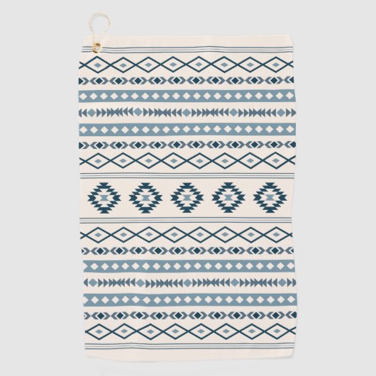 ブルーアステカスオンクリームミックスモチーフ柄 ゴルフタオル (正面)