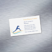 ブルーアスリート金ゴールドスワールフィットネス マグネット名刺 (インサイチュ)