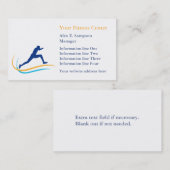 ブルーアスリート金ゴールドスワールフィットネス 名刺 (正面/裏面)