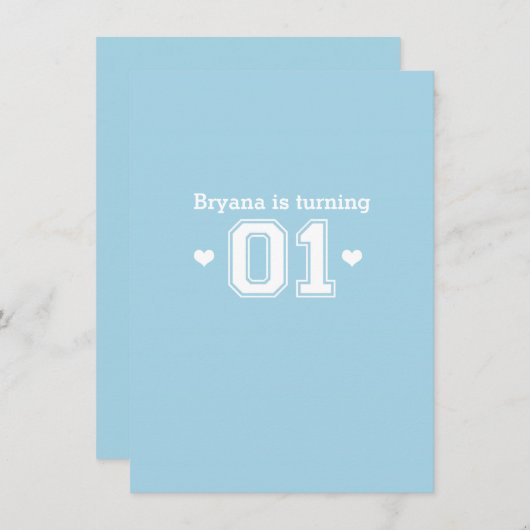 ブルーアスレチック01 1stバースデーシャワー招待状 招待状 (正面/裏面)