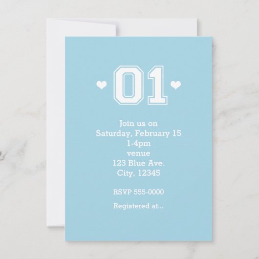 ブルーアスレチック01 1stバースデーシャワー招待状 招待状 (裏面)