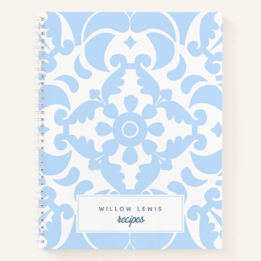 ブルーアズレジョスポルトガル地中海のレシピ ノートブック (正面)