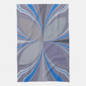 ブルーアッシュグレー水玉模様テクスチャアートプリント キッチンタオル (縦)